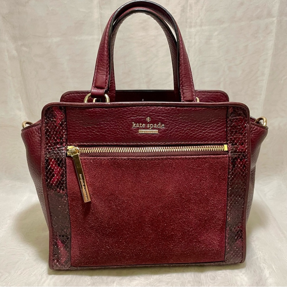 Kate Spade New York Chatham Lane Harlan Leather/Suede/Snake Embossed Bag